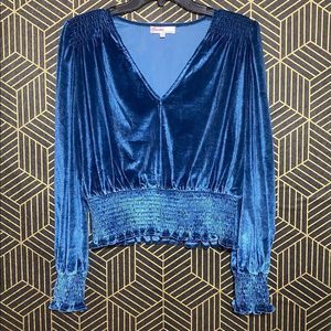 Guitii Los Angeles - Blue Velvet Blouse